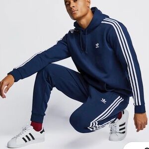 New Retro Blue Adidas Original 3 Stripe Track Pants